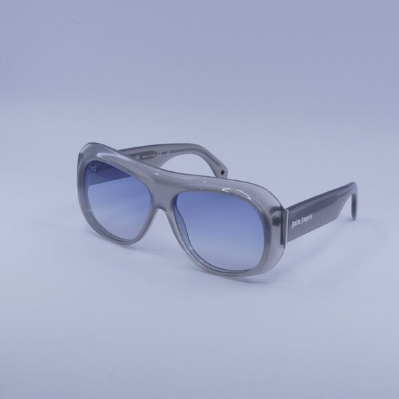 Palm Angels PERI103 ELFIN 0942 Sunglasses Grey Aviator Frame, Blue Lenses - Picture 4 of 9